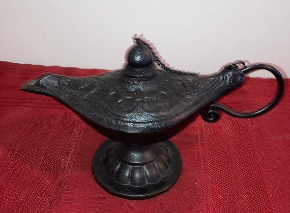 Decorative Lamp Cast Iron Genie Style Embossed Patterns