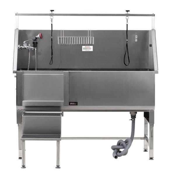 Deluxe Dog Grooming Tub with Separate Step Stool