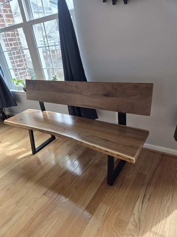 Wood Dining Bench With Back