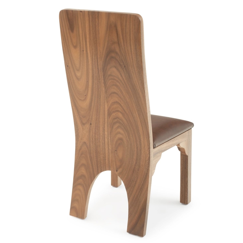 Dining Chair Contemporary Slab Back Arched Cutout Continuous Grain