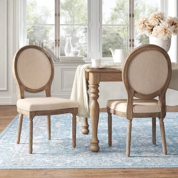 Dining Chair Oval Medallion Back Fluted Legs French Vintage
