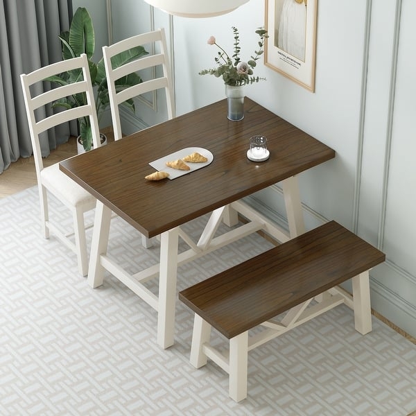 Dining Set features A-Frame Legs and Ladder Back Chairs.