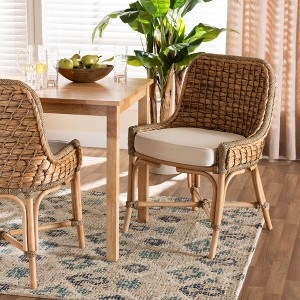 Dining Side Chair Chunky Woven Texture Wrapped Binding Bohemian