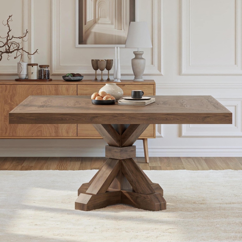 Square Pedestal Dining Table