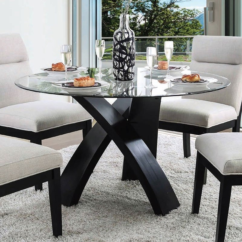 Round Glass Top Dining Room Table