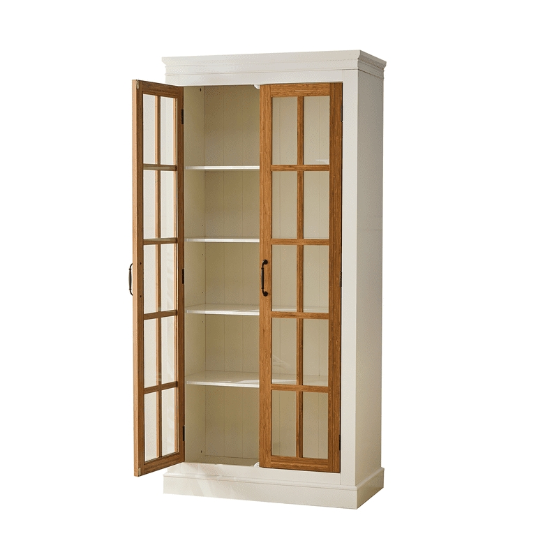 Display Cabinet: White Farmhouse With Beadboard Back
