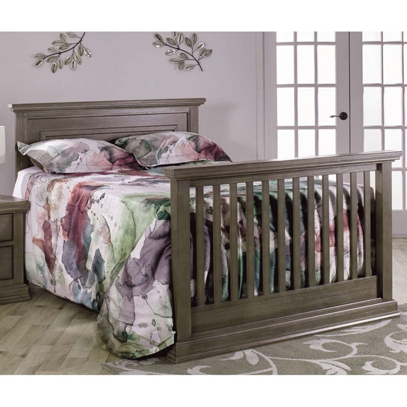 Distressed Desert Bed Frame: Slatted Footboard and Wide Molding.
