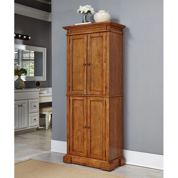 Distressed Wood Pantry Cabinet, 72 Inch Tall Storage