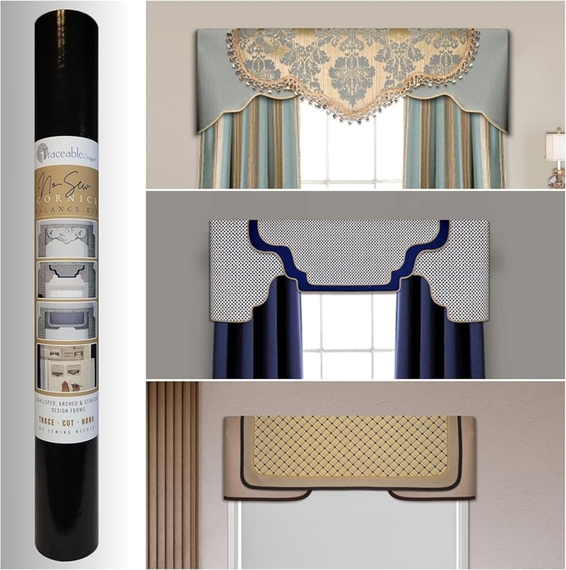 DIY No-Sew Cornice Valance Kit for Custom Shapes