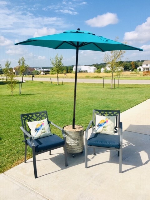 DIY Rolling Umbrella Stand - Budgeting With Boys