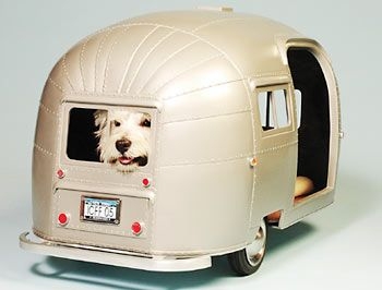 Dog Bed Airstream Trailer Riveted Metallic Finish Retro
