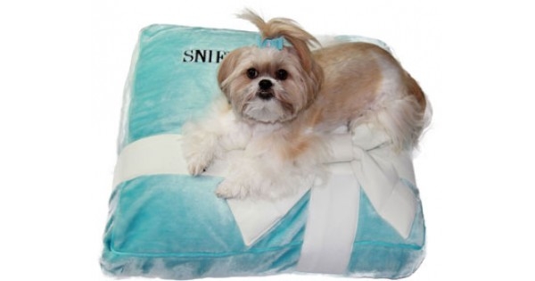 Dog Bed Oversized Bow Robins Egg Blue Luxury Parody