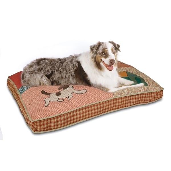 Dog Bed Patchwork Design Gusseted Gingham Country