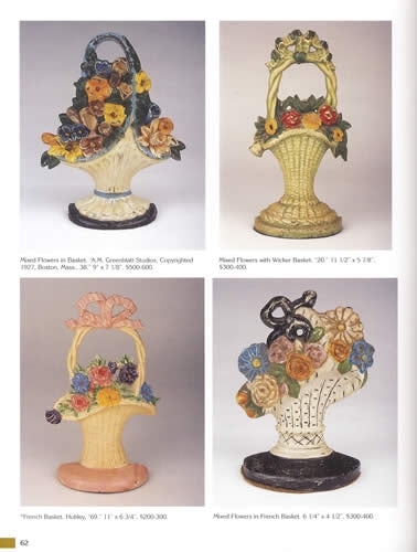 Doorstop: Sculptural Cast Iron Floral Basket in Pastel Cottagecore Tones