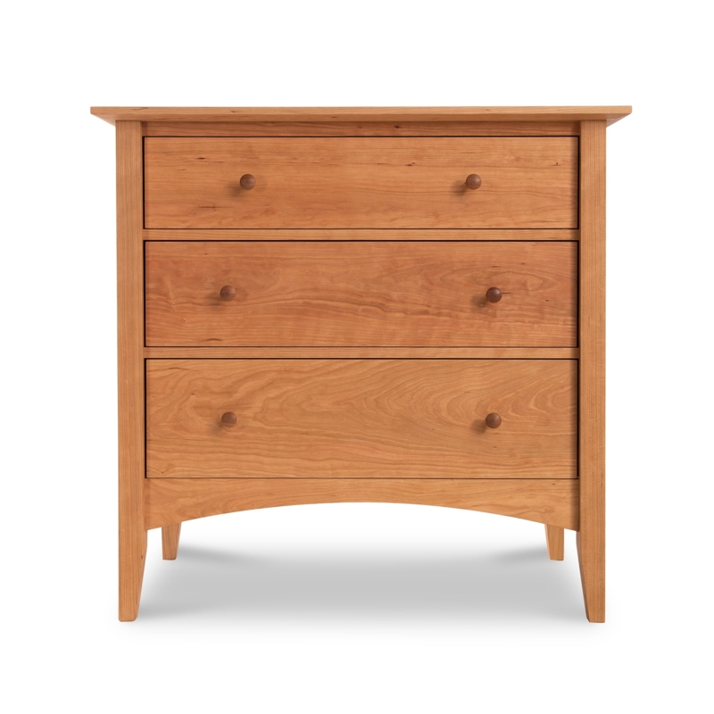 Dresser Shaker Style Arched Skirt Tapered Legs Warm Cherry Wood