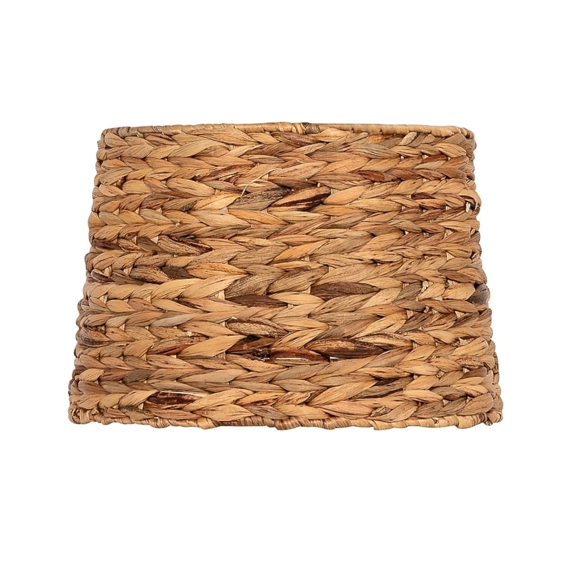 Drum Lamp Shade Water Hyacinth Chunky Braided Tapered Coastal