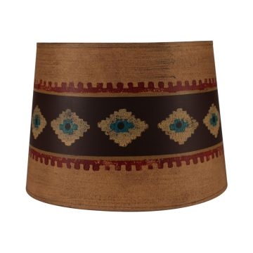 Drum Lampshade 11x9 Inch Drum Lamp Shade - Burnt Orange Brown South Western  Blanket Stripes Boho Style Table Lamp Replacement Shade