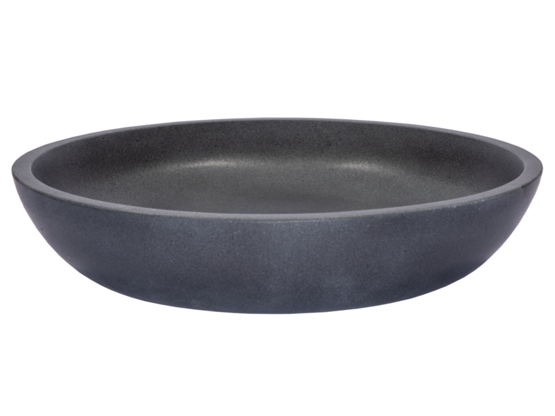 Eden Bath EB_S056LS-H Shallow Round Vessel Sink in Lava Stone