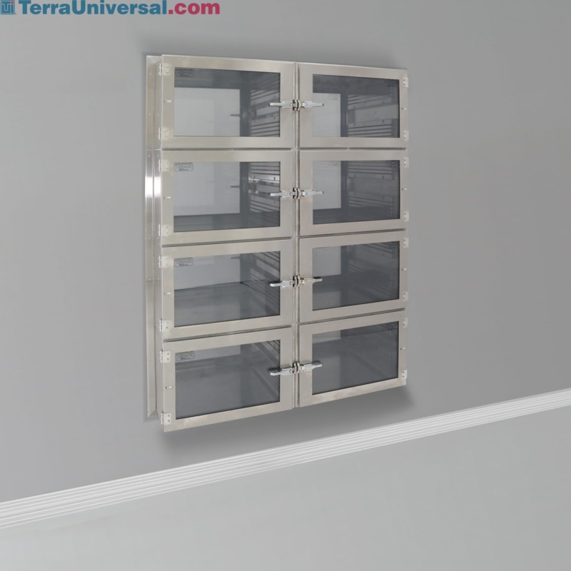 Eight-Door Recessed Wall Storage Cabinet for Clinical Lab Settings