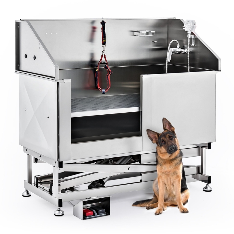 Electric Dog Grooming Tub with Scissor Lift Base