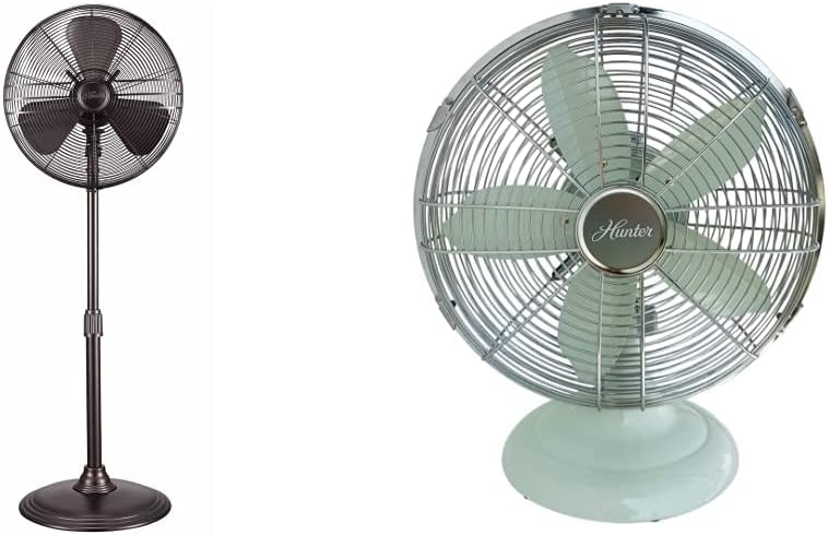 Electric Fans Set, Dark Bronze and Mint Green, Vintage Style