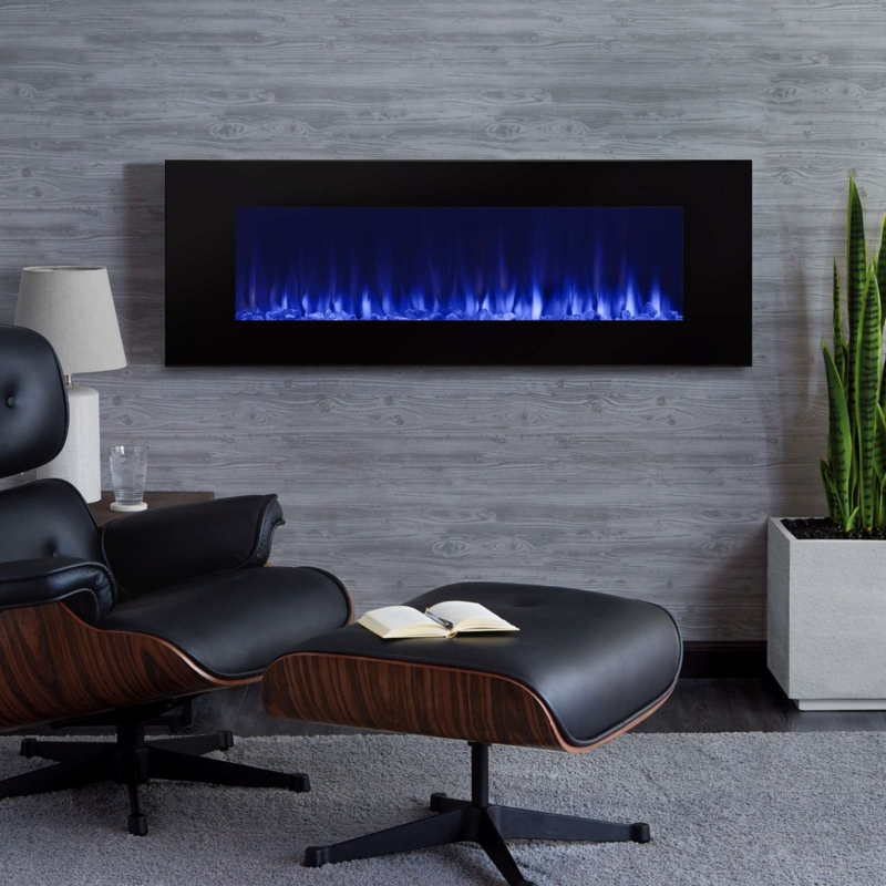Electric Fireplace Horizontal Orientation Electric Blue Flame