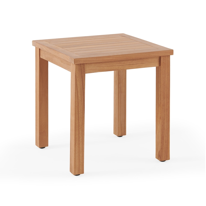 End Table Modern Coastal Wood Square Framed Top Slat Design