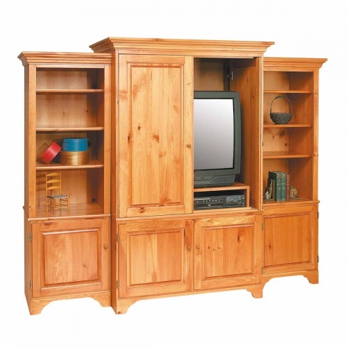 Entertainment Center Three Piece Unit Recessed Panel Doors