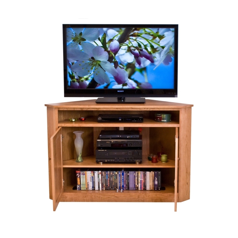 Oak Corner TV Stands For Flat Screens