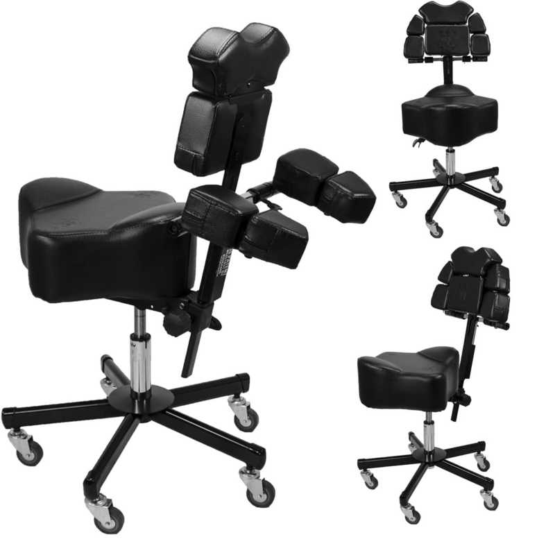 Ergonomic Artist Stool with Segmented Backrest
