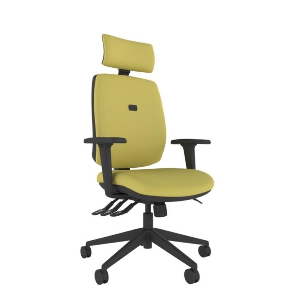 Ergonomic Office Chair in Lime Yellow with Multi Lever Mechanism