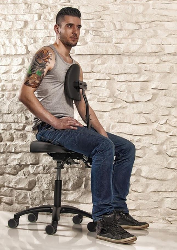 Ergonomic Tattoo Artist Stool with Chest Support Pad
