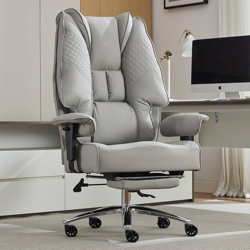 Executive Office Chair with Diamond Quilted Bolsters and Footrest