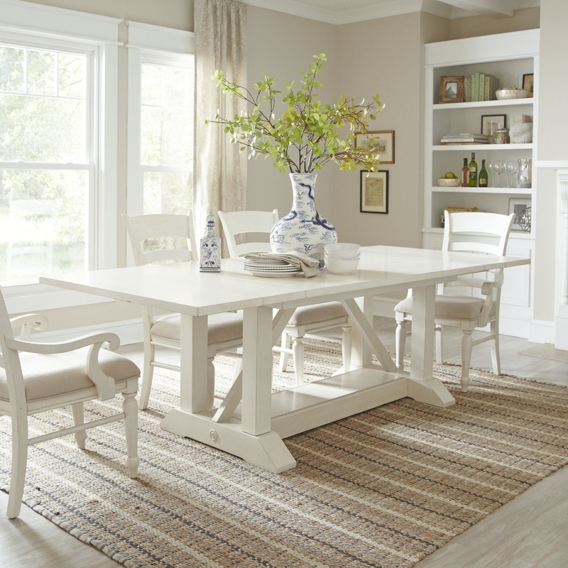 Extendable Dining Table: X-Brace Trestle Support, Rustic Farmhouse.