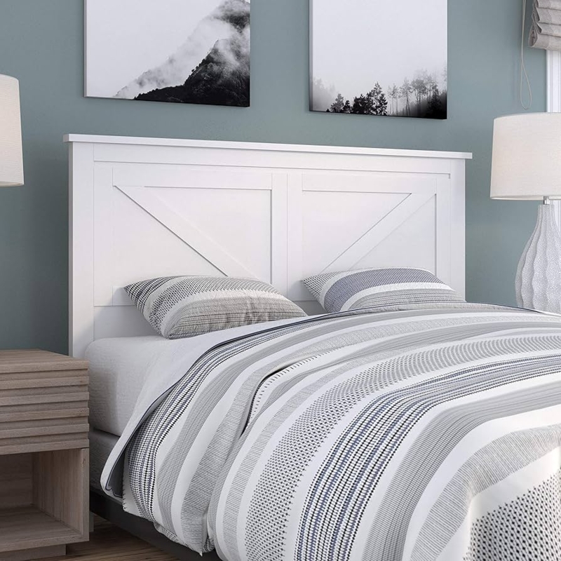 Farmhouse Bed with X-Brace Barn Door Paneling