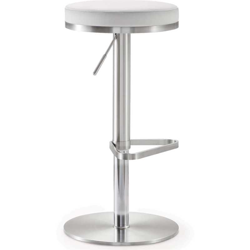 Fatima Stainless Steel Bar Stool White -