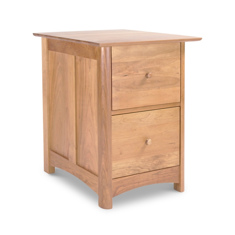File Cabinet Arched Skirt, Recessed Panels, Natural Wood Storage