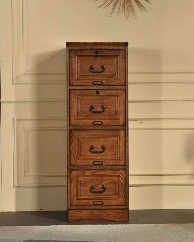 File Cabinet Burnished Walnut Stain Traditional Oak File Cabinet