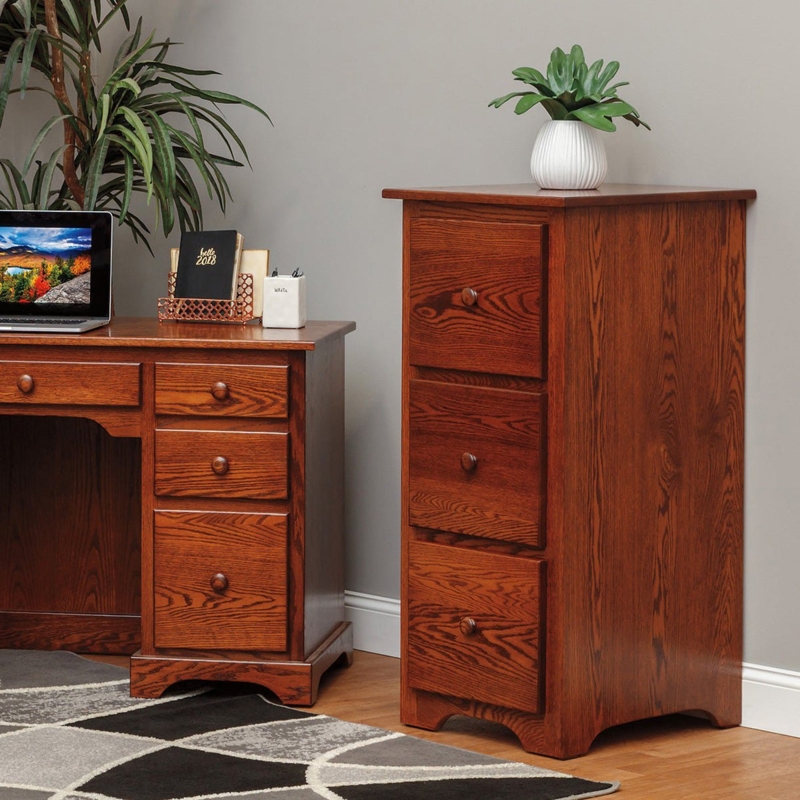 File Cabinet Matching Wood Knobs Bracket Feet Craftsman Style