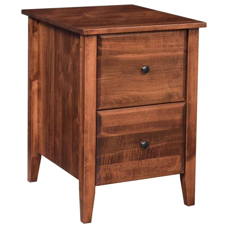 File Cabinet Tapered Legs, Solid Wood, Warm Brown Raised Panel Cabinet