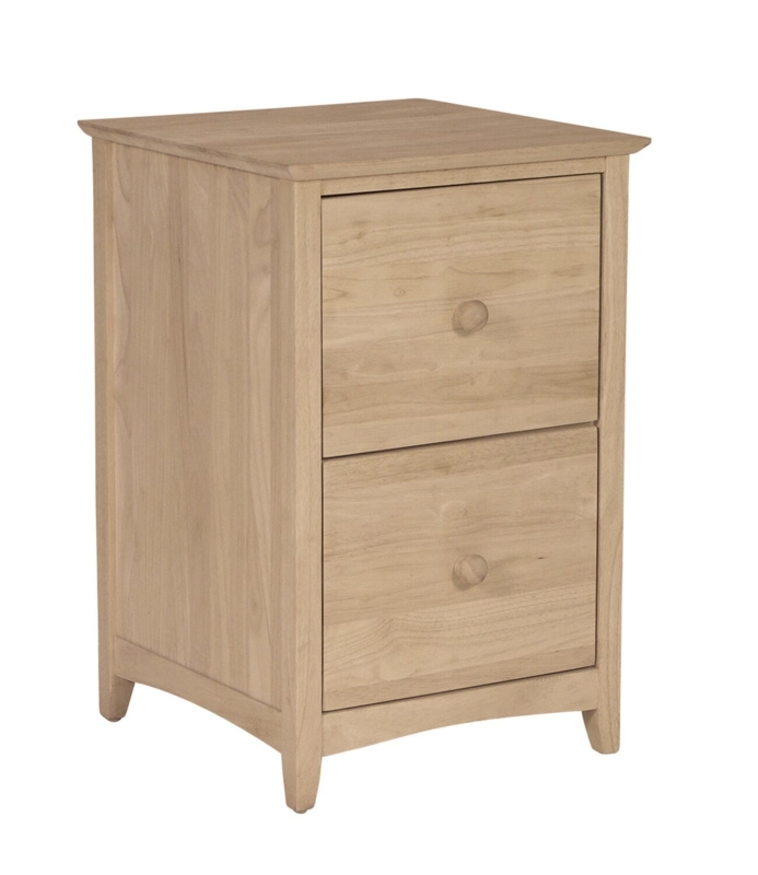 File Cabinet Unfinished Look, Wooden Knobs, Minimalist Office Storage