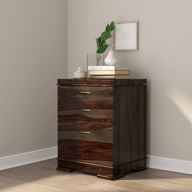 File Cabinet Variegated Grain Modern Rustic Walnut Brown Storage