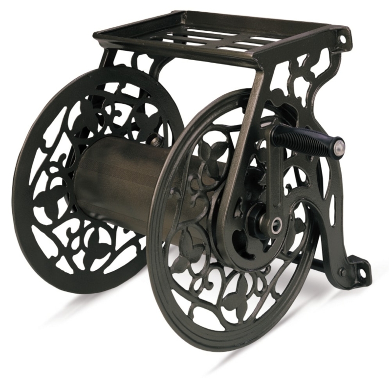 Filigree Garden Hose Holder Bronze Finish Slatted Tray Storage Shelf
