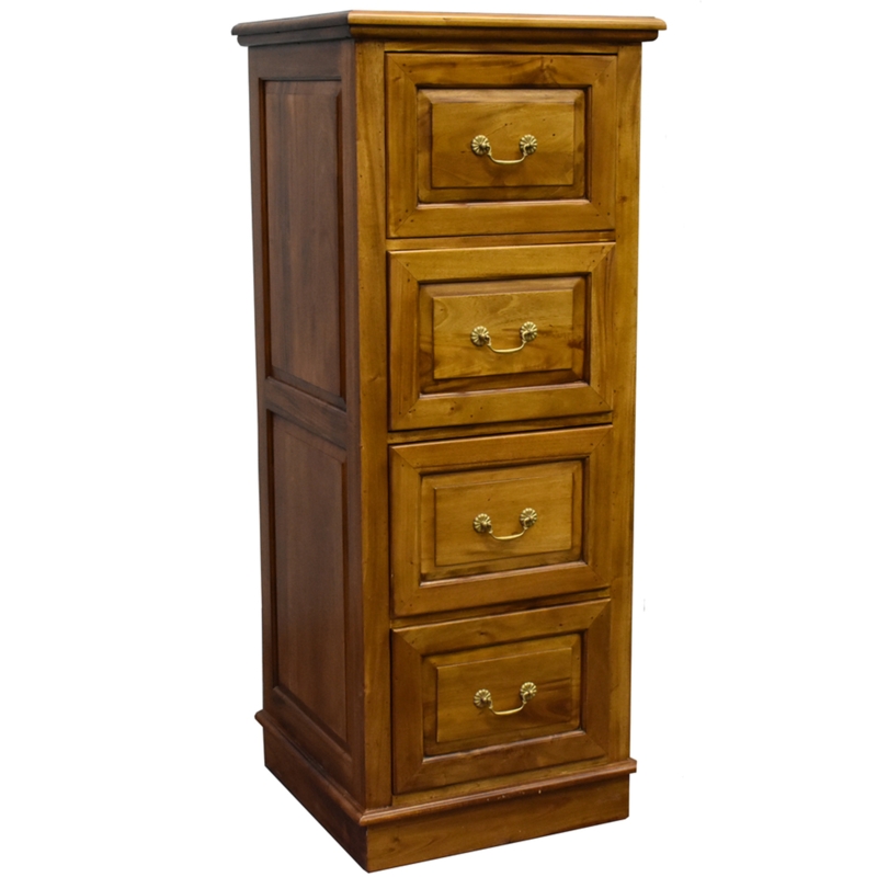 Filing Cabinet Antique Brass Drop Pulls Warm Amber Plinth Base