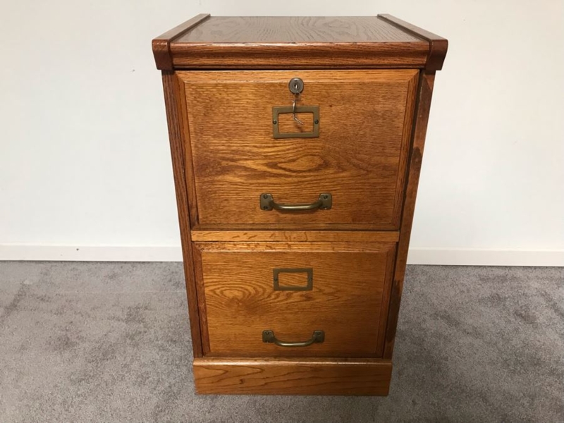 Filing Cabinet Label Holders Honey Oak Locking Top Drawer