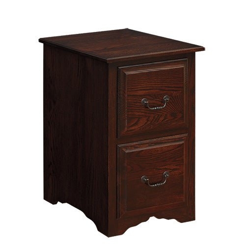 Filing Cabinet Scalloped Apron, Raised Panels, Solid Wood File Chest
