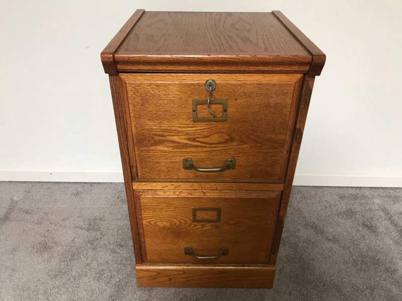 Filing Cabinet Top Lock, Label Holders, Vintage Style Wood Storage