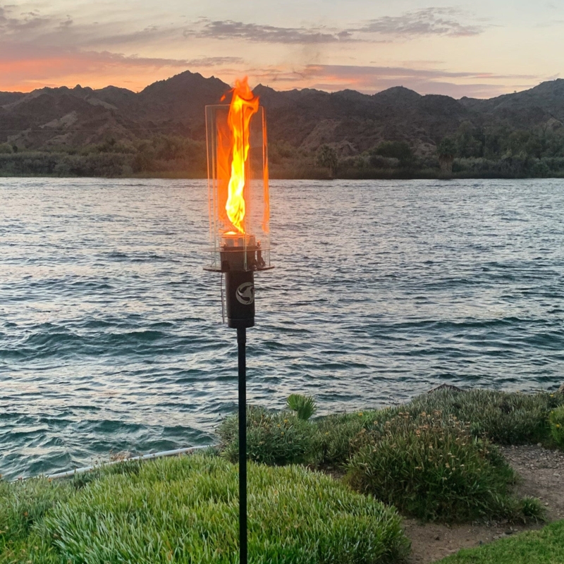Fire Torch Vortex Flame Glass Chimney Architectural