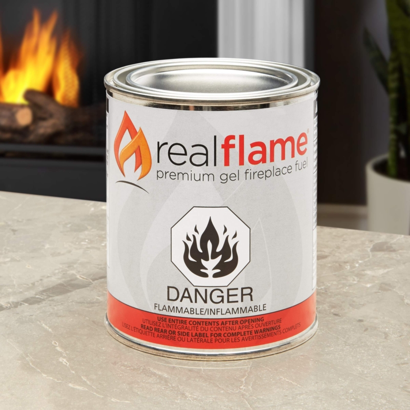 Fireplace Fuel Can Gelled Isopropyl Alcohol Silver Rim