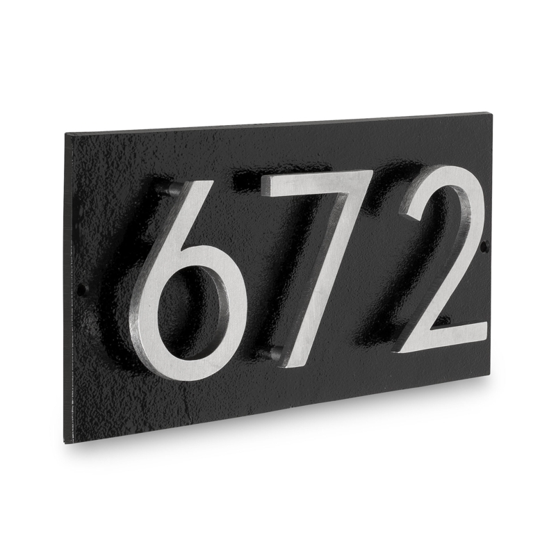Floating Horizontal Modern Address Plaque (6 Numbers  3 Characters)